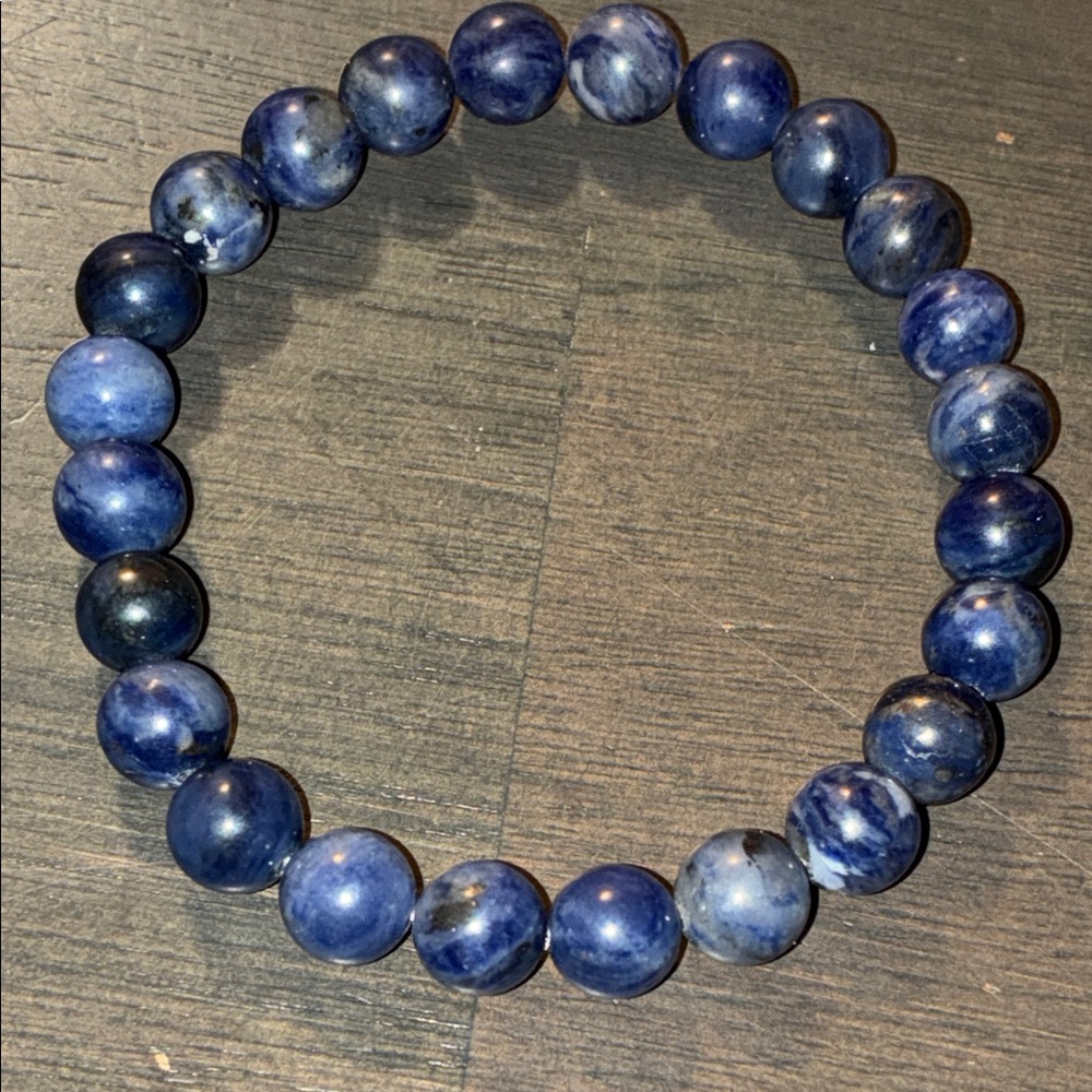 Deep Blue Stone Beaded Bracelet